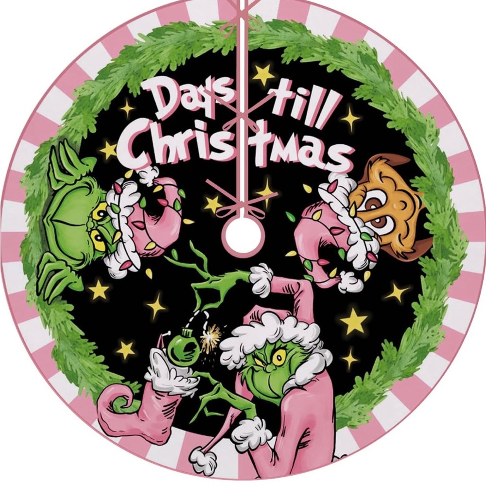 Days Till Christmas Grinch Tree Skirt